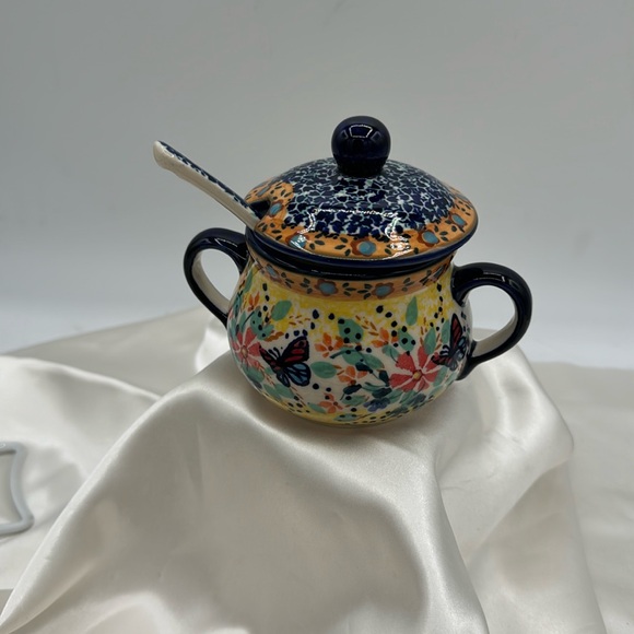 Unikat Polish Pottery Other - Polish Pottery Jam Jar with Spoon.